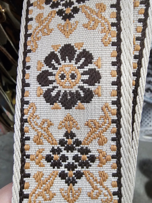 Purse Strap-Cream Floral