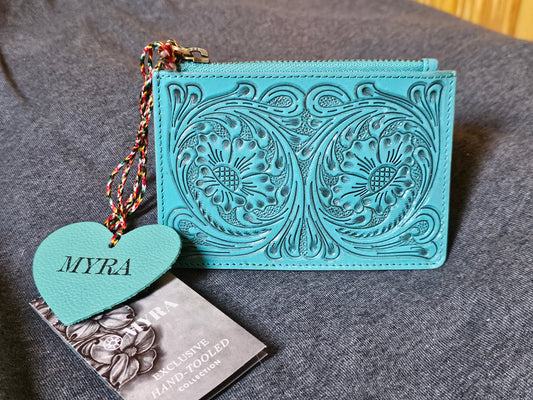 Bloom Credit Card Holder-Turquoise